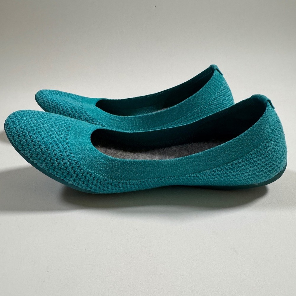 Allbirds Tree Breezers Teal Blue Knit Ballet Flats Women's 6 Sustainable Shoes - Picture 7 of 7